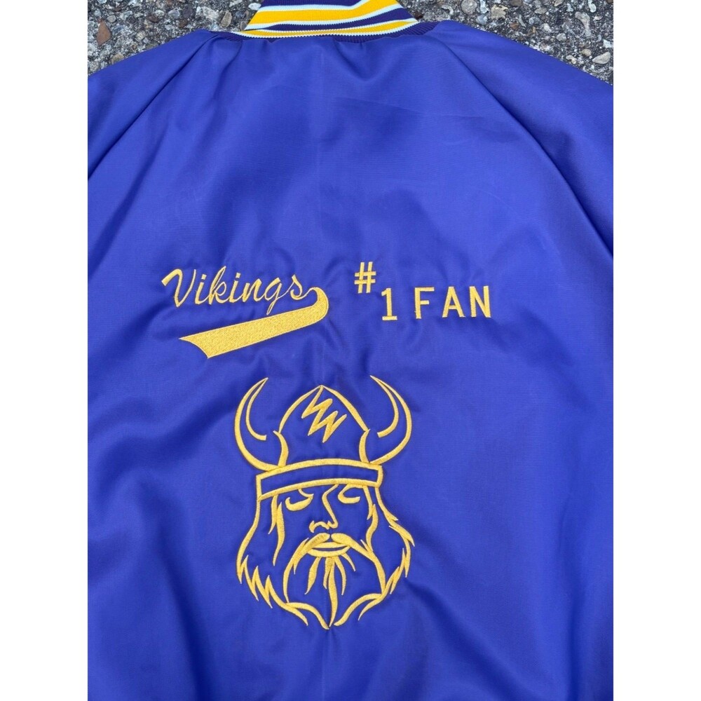 West Ark Vikings #1 Fan “Ken” Football Jacket Mens XL Purple Quilted Lining